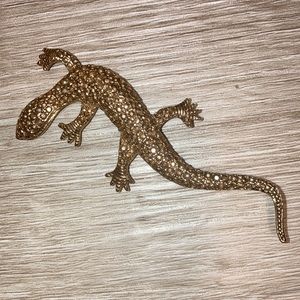 Gold Lizard Brooch